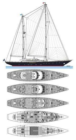 diagram, engineering drawing aboard TAMARITA Yacht for Sale