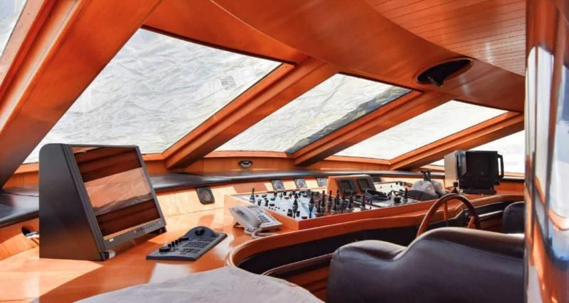 a room with a laptop and a computer on it aboard TAMARITA Yacht for Sale