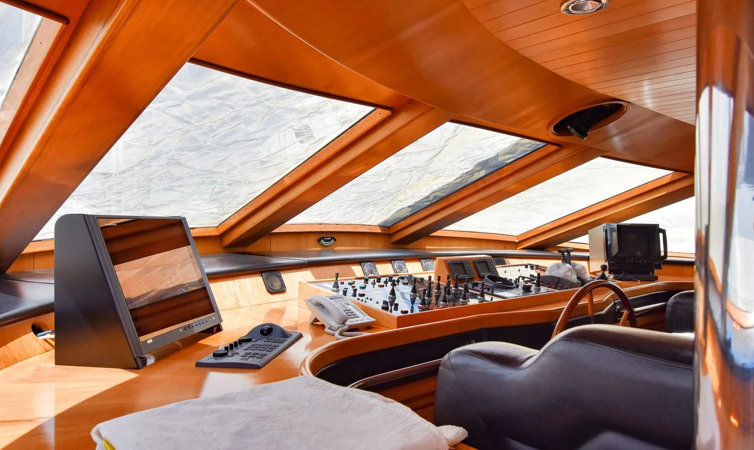 a room with a desk and a computer aboard TAMARITA Yacht for Sale