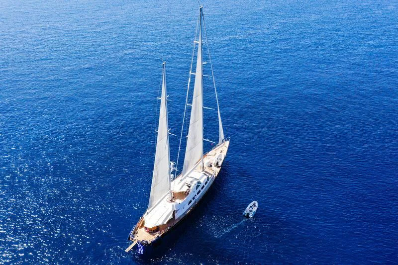 a sailboat on the water aboard TAMARITA Yacht for Sale