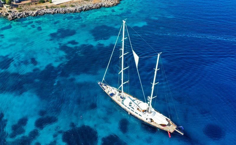 a boat on the water aboard TAMARITA Yacht for Sale