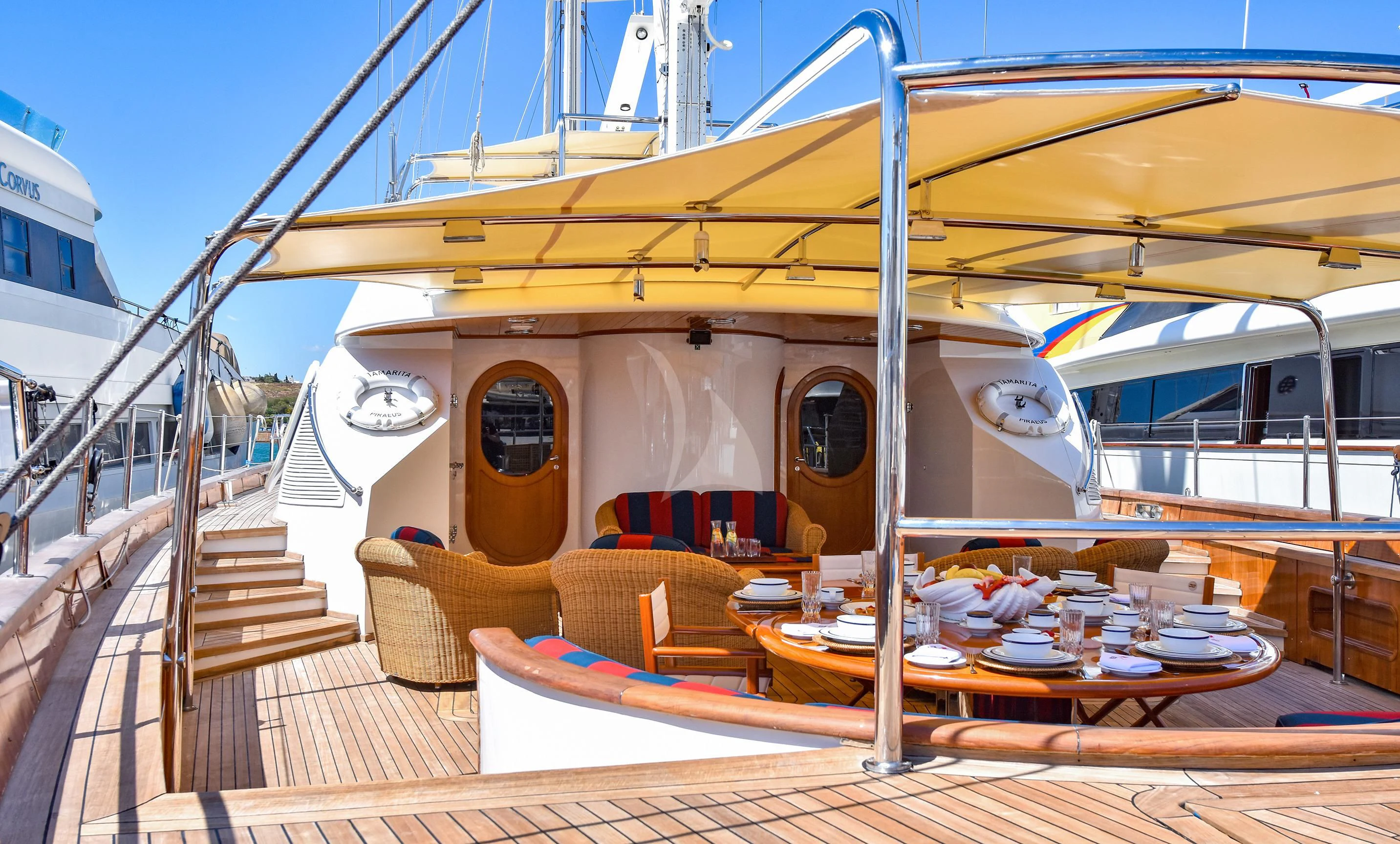 a boat on the water aboard TAMARITA Yacht for Sale