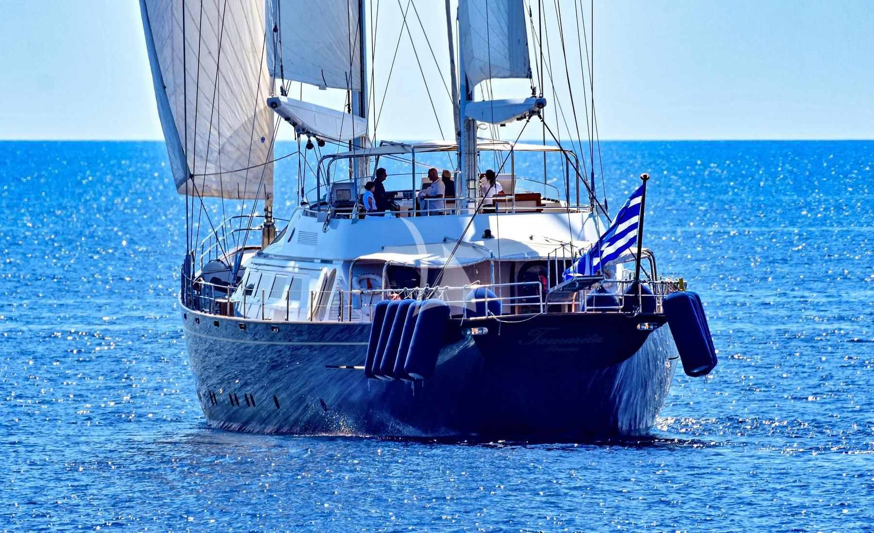 a boat in the water aboard TAMARITA Yacht for Sale
