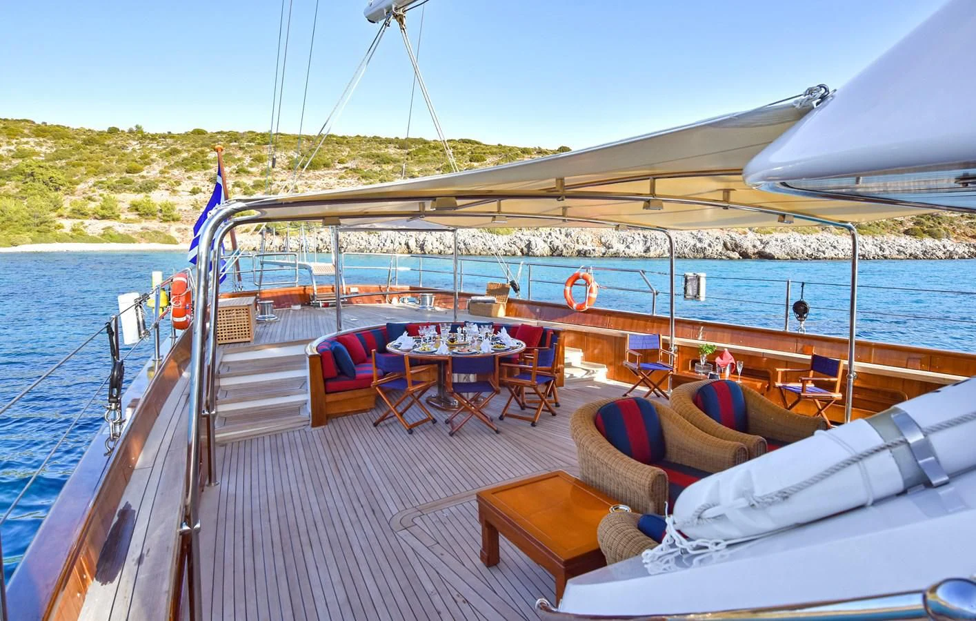 a boat on the water aboard TAMARITA Yacht for Sale