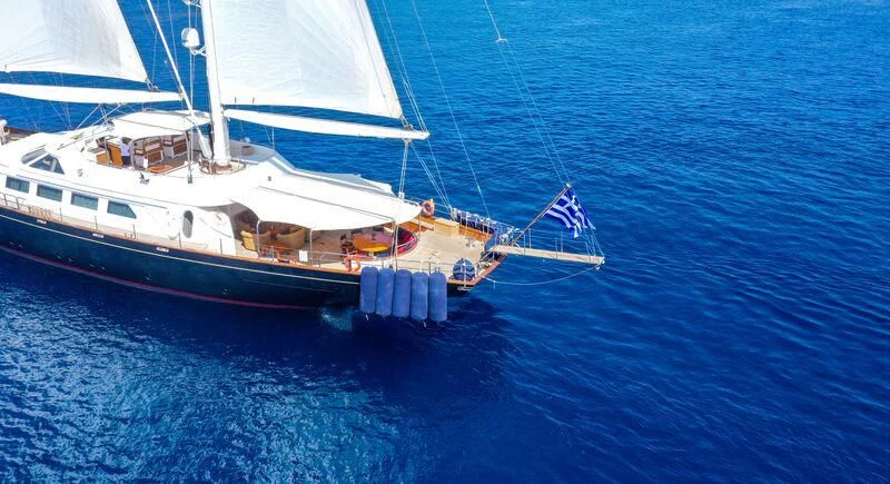 a boat on the water aboard TAMARITA Yacht for Sale