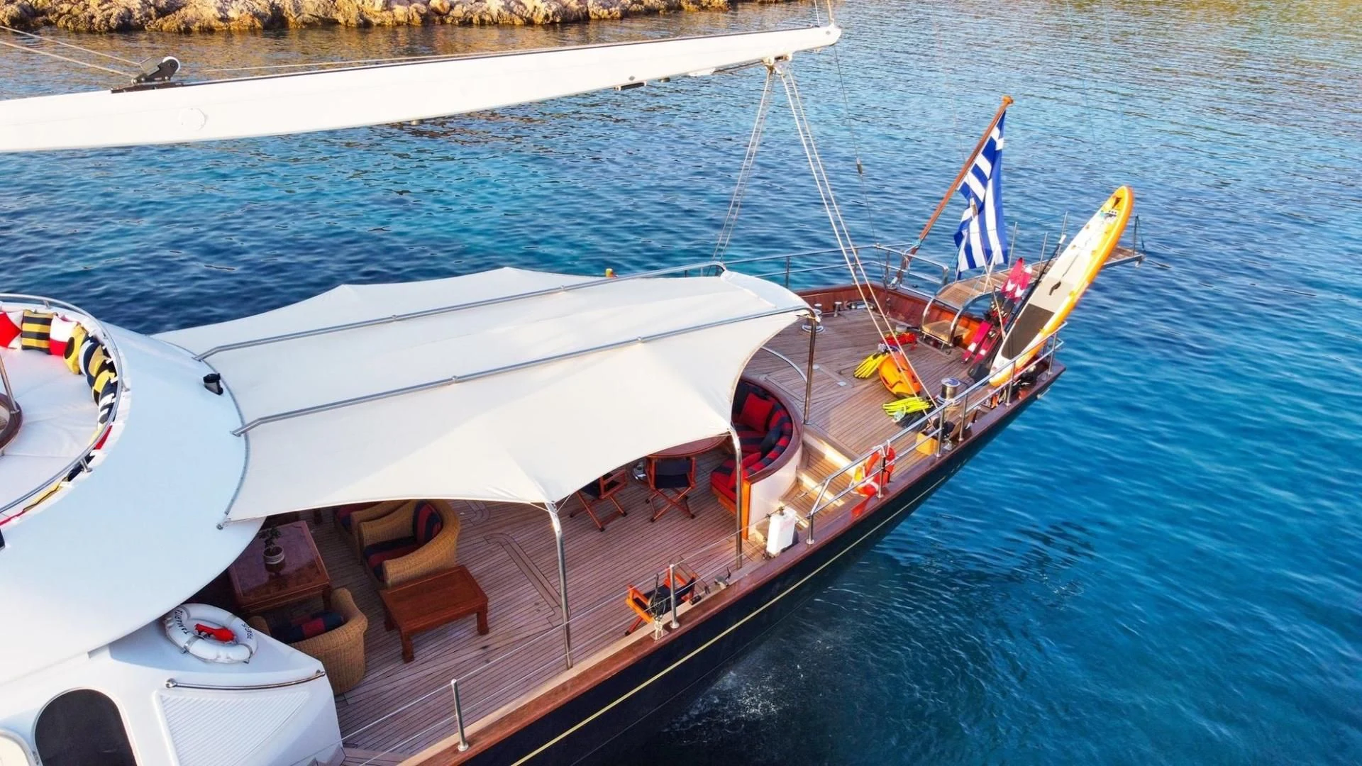 a boat on the water aboard TAMARITA Yacht for Sale
