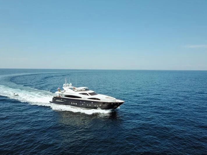 a boat on the water aboard FOR YOUR EYES ONLY Yacht for Charter