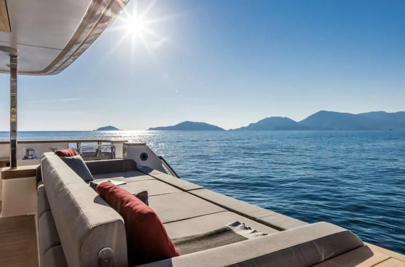 a boat on the water aboard HAIAMI I Yacht for Charter