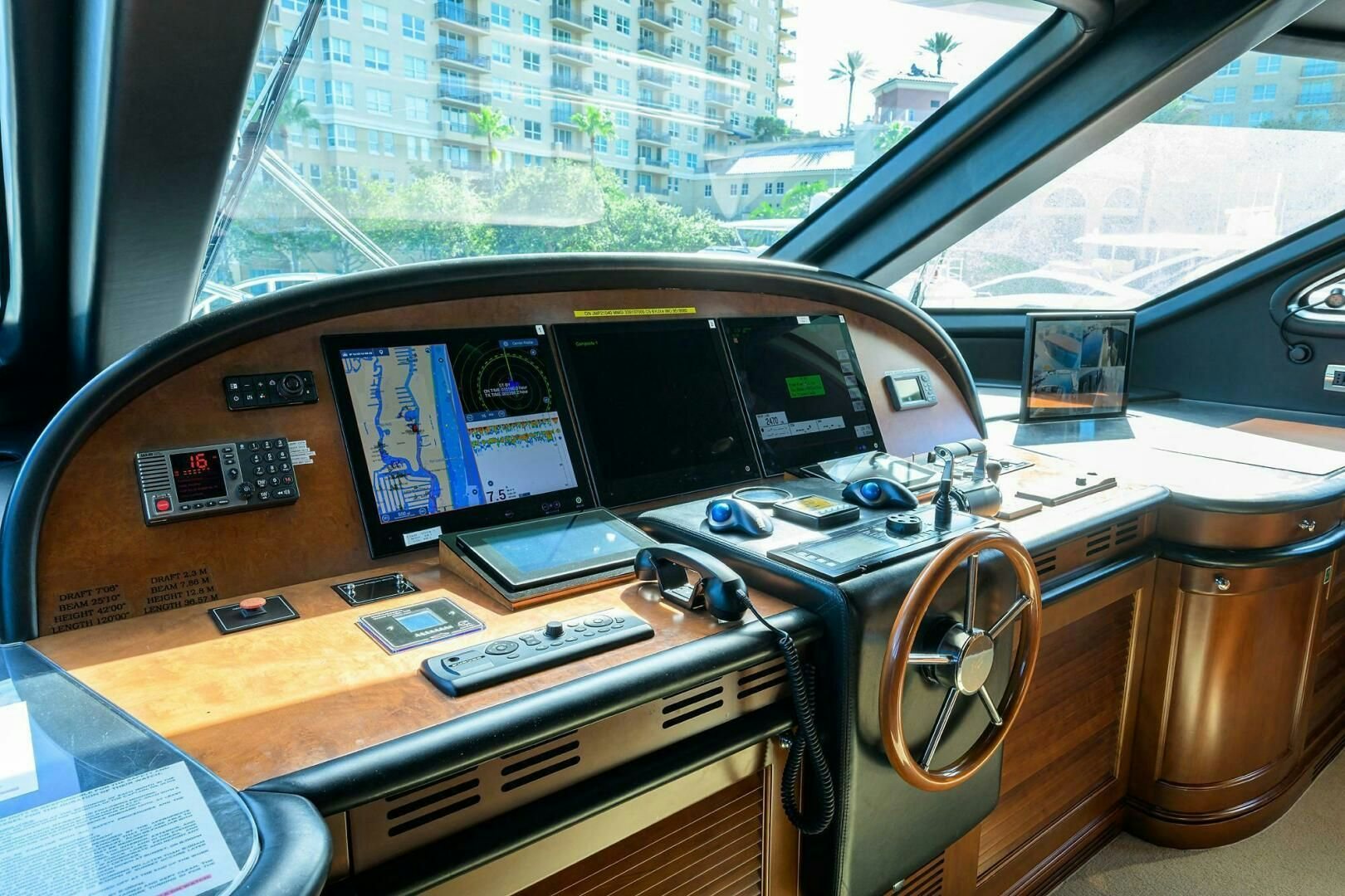 a car with a radio and other electronic devices on it aboard ARTHUR’S WAY Yacht for Sale