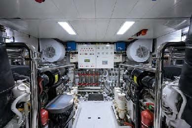a room full of machinery aboard ARTHUR’S WAY Yacht for Sale