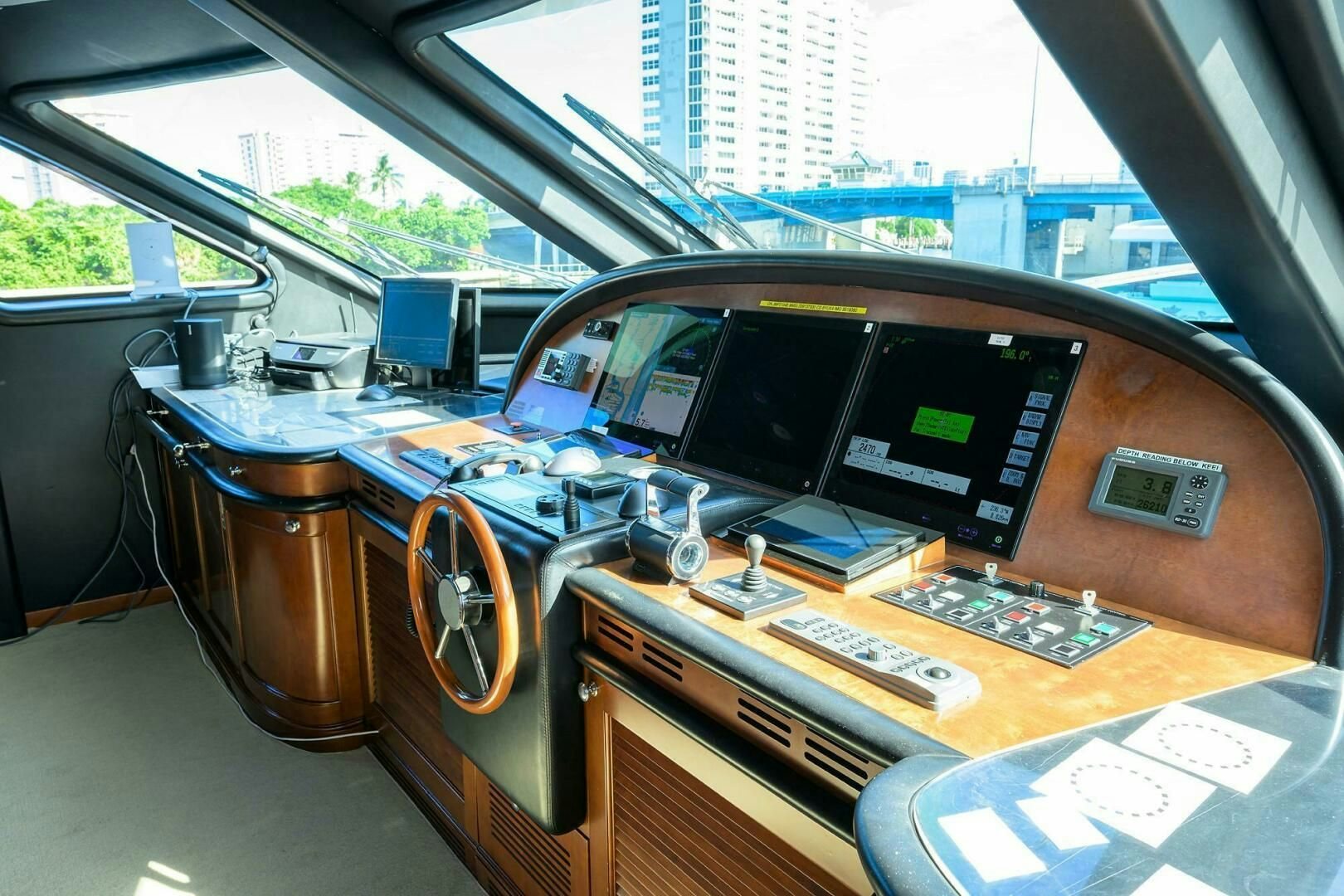 a car with a screen and a radio inside aboard ARTHUR’S WAY Yacht for Sale
