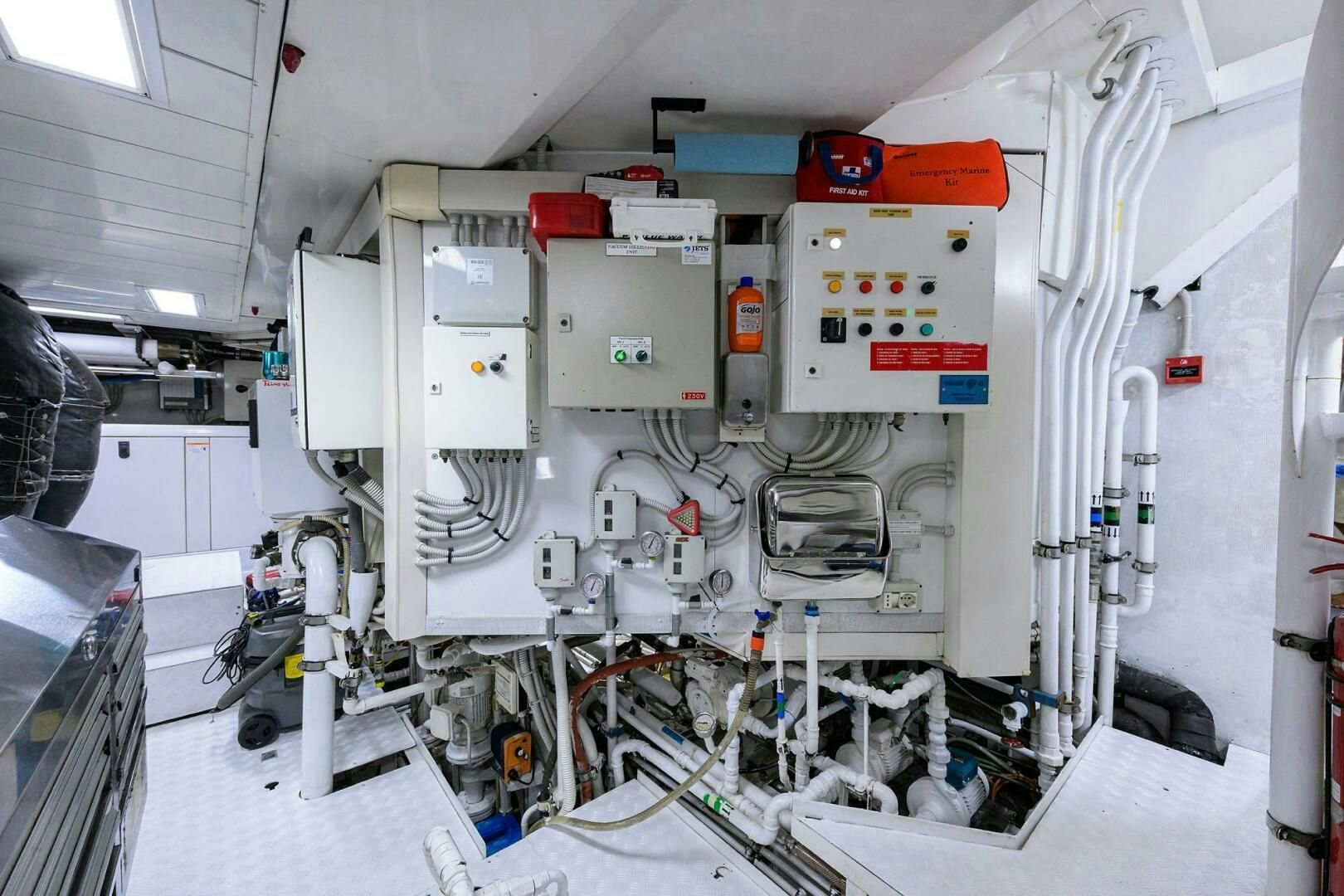 a machine with wires aboard ARTHUR’S WAY Yacht for Sale
