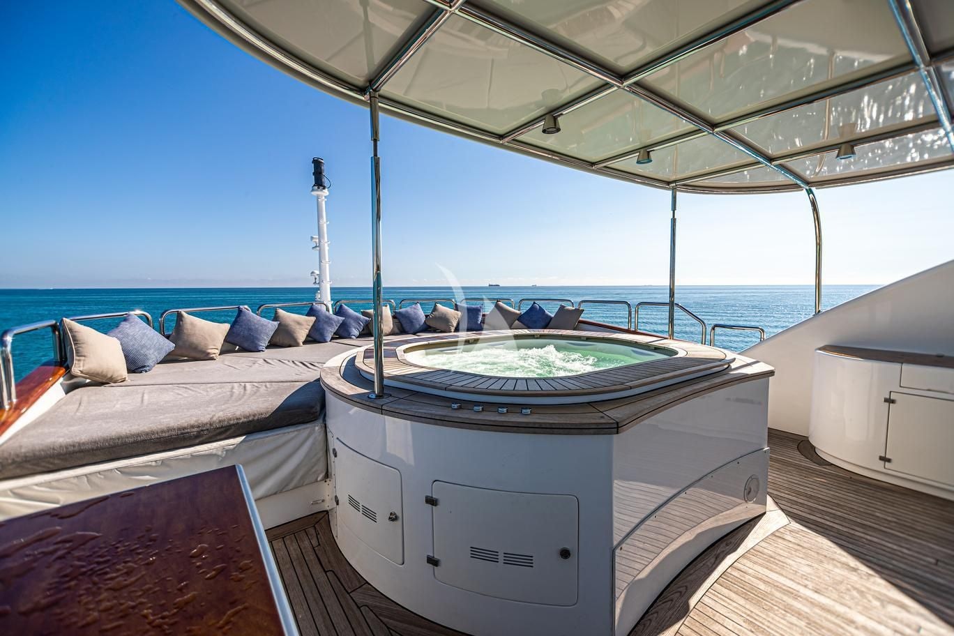 a boat on a deck aboard ARTHUR’S WAY Yacht for Sale