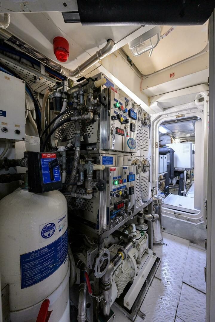 a large room with machinery aboard ARTHUR’S WAY Yacht for Sale