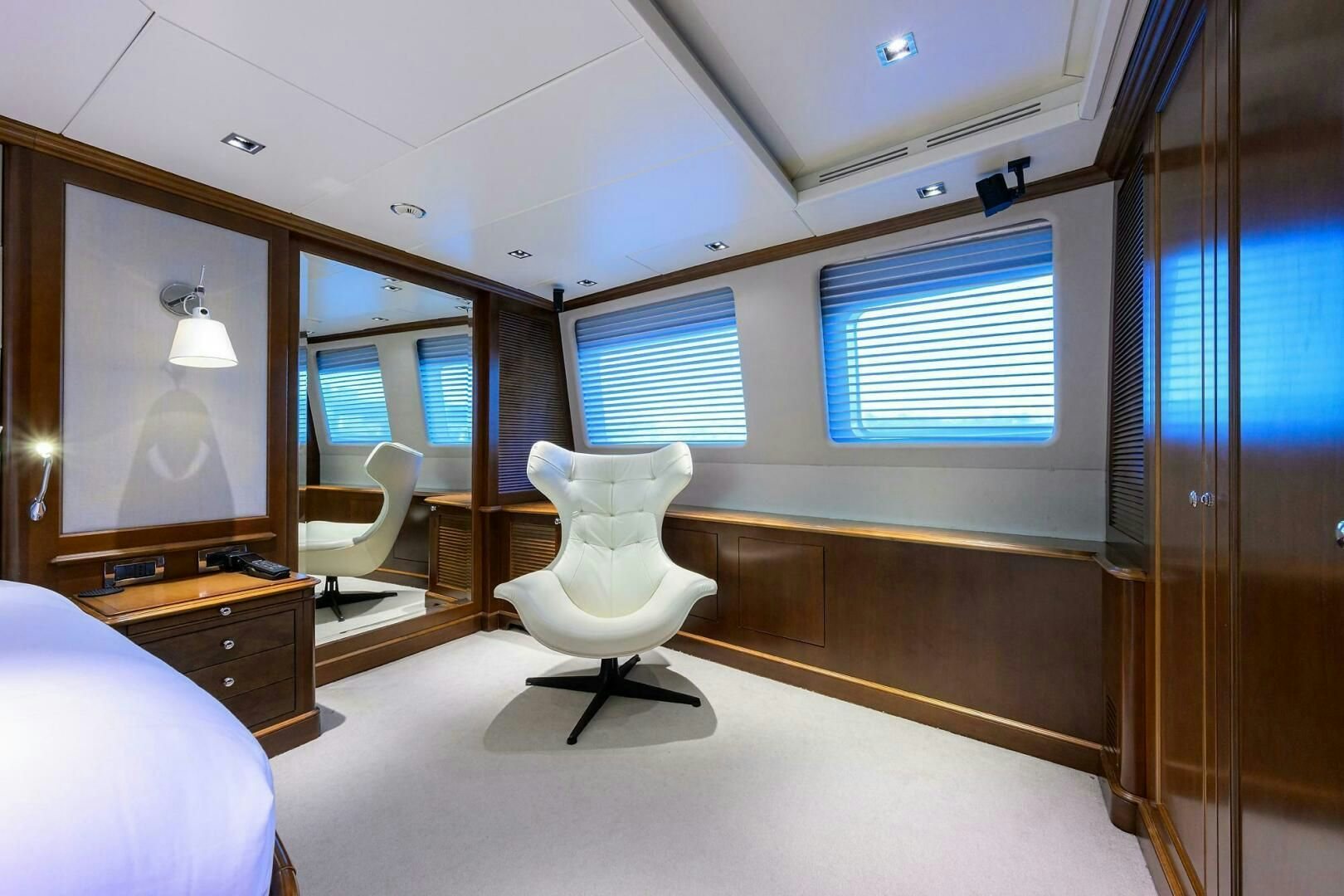 a room with a chair and a desk aboard ARTHUR’S WAY Yacht for Sale
