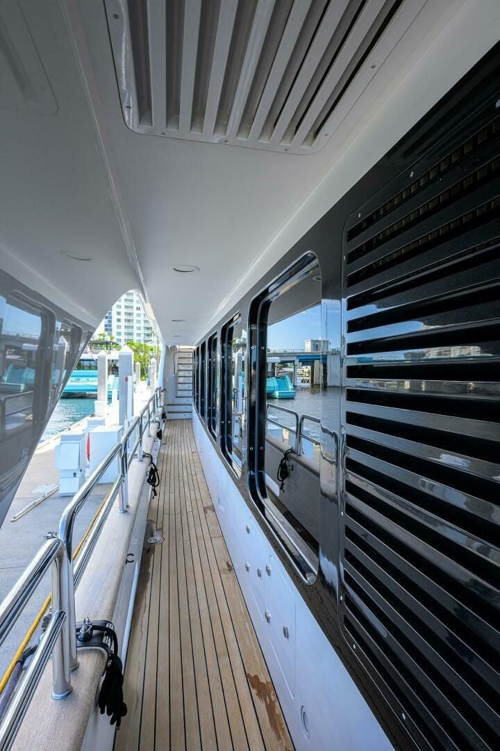 a train with many doors aboard ARTHUR’S WAY Yacht for Sale