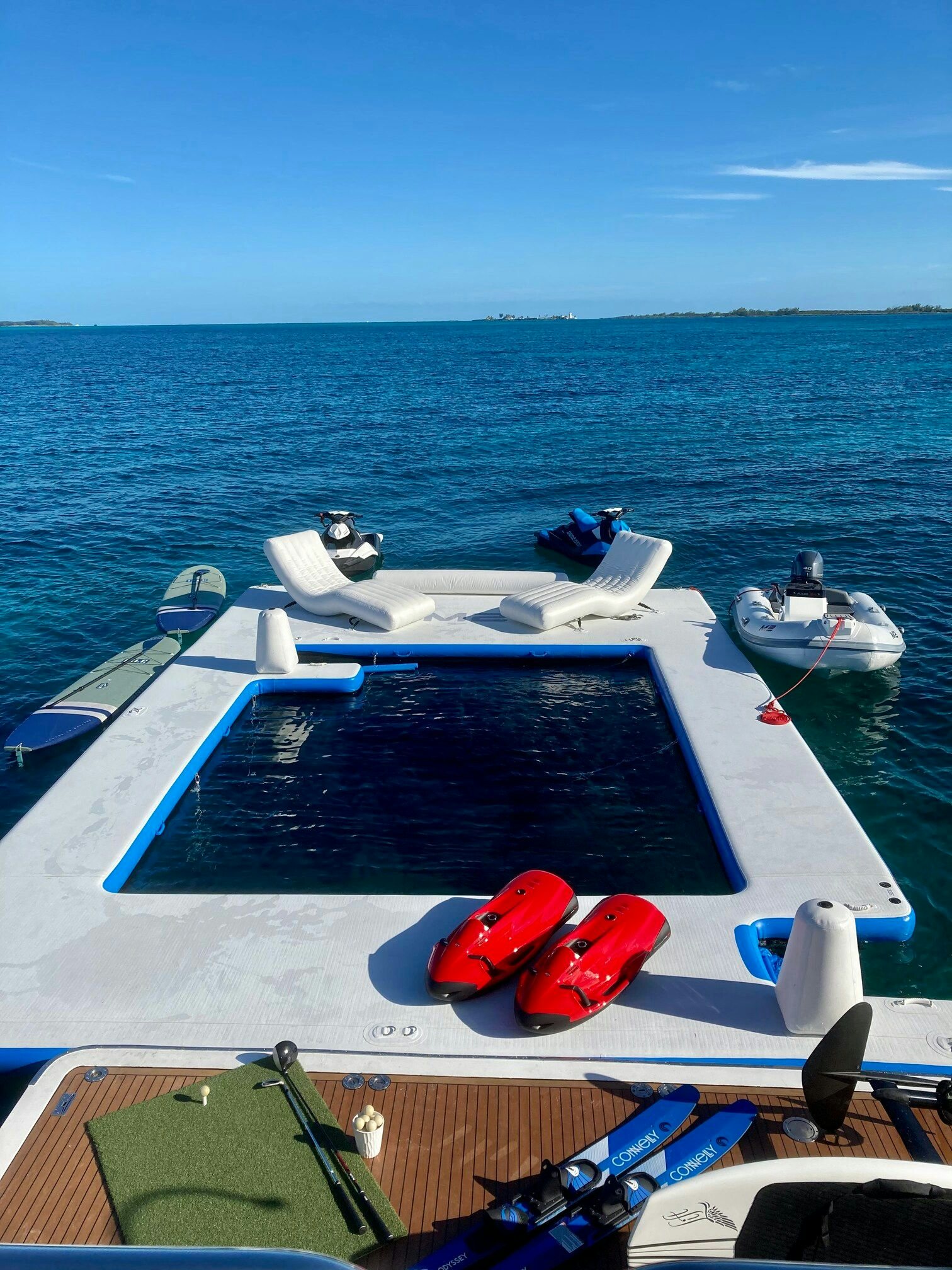 a boat on a deck aboard ARTHUR’S WAY Yacht for Sale
