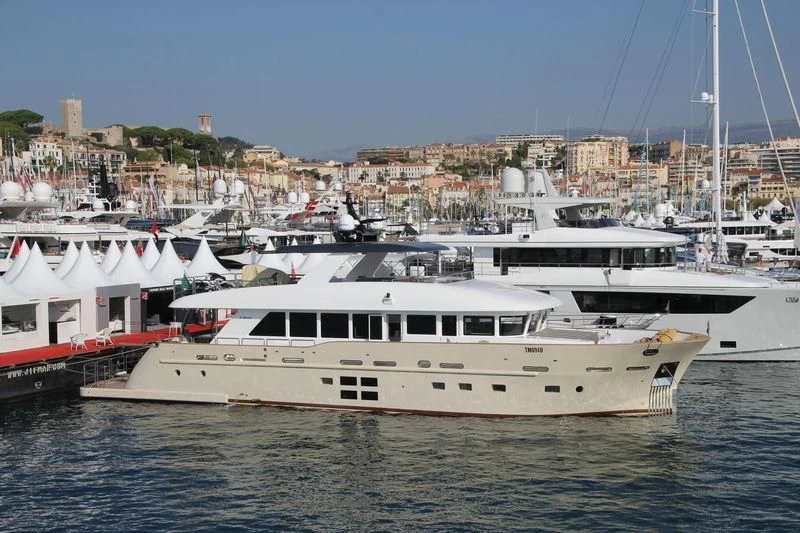 a large white boat in the water aboard DON MICHELE Yacht for Sale