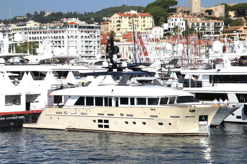 a large white boat in the water aboard DON MICHELE Yacht for Sale