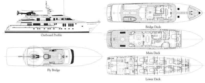 diagram, engineering drawing aboard MOATIZE Yacht for Sale