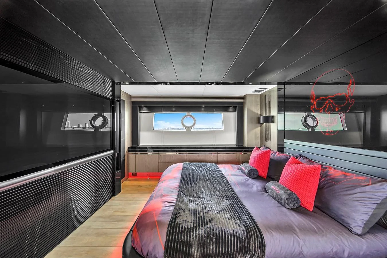 a bed in a train aboard SUNSEEKER 115 SPORT YACHT Yacht for Sale