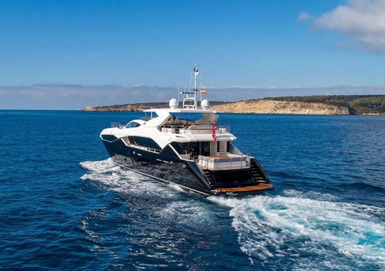 a boat on the water aboard SUNSEEKER 115 SPORT YACHT Yacht for Sale