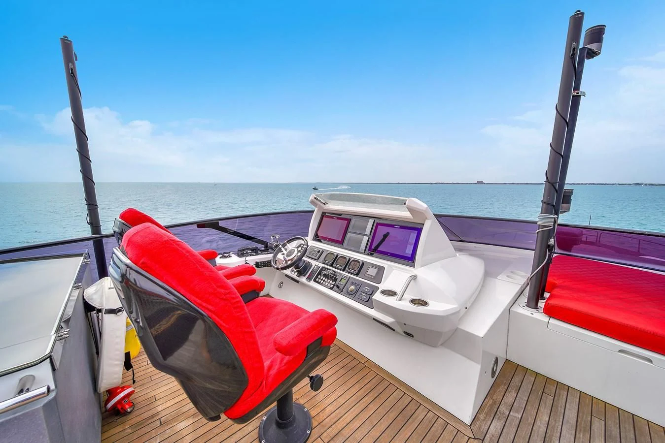 a boat on a deck aboard SUNSEEKER 115 SPORT YACHT Yacht for Sale