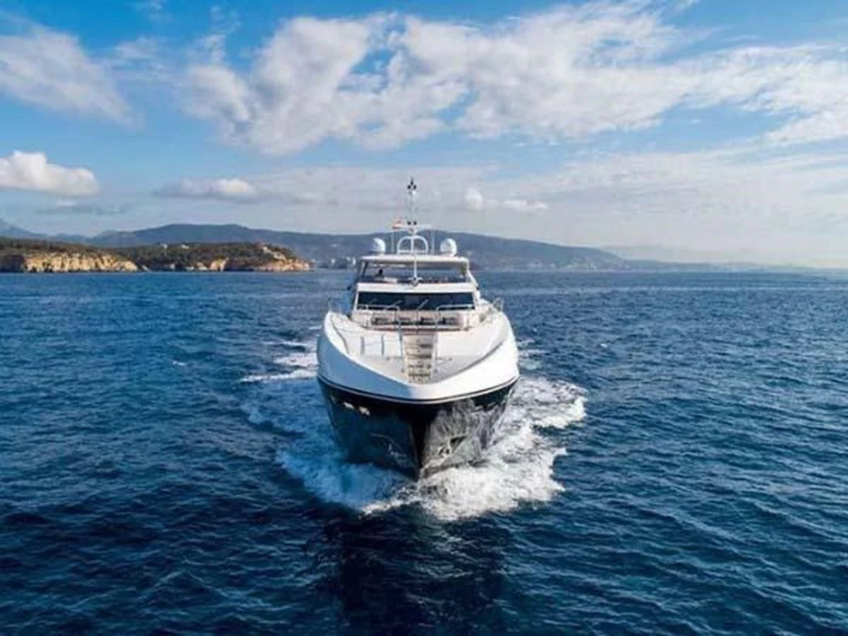 a boat on the water aboard SUNSEEKER 115 SPORT YACHT Yacht for Sale
