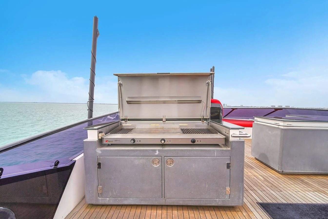 a metal object on a boat aboard SUNSEEKER 115 SPORT YACHT Yacht for Sale