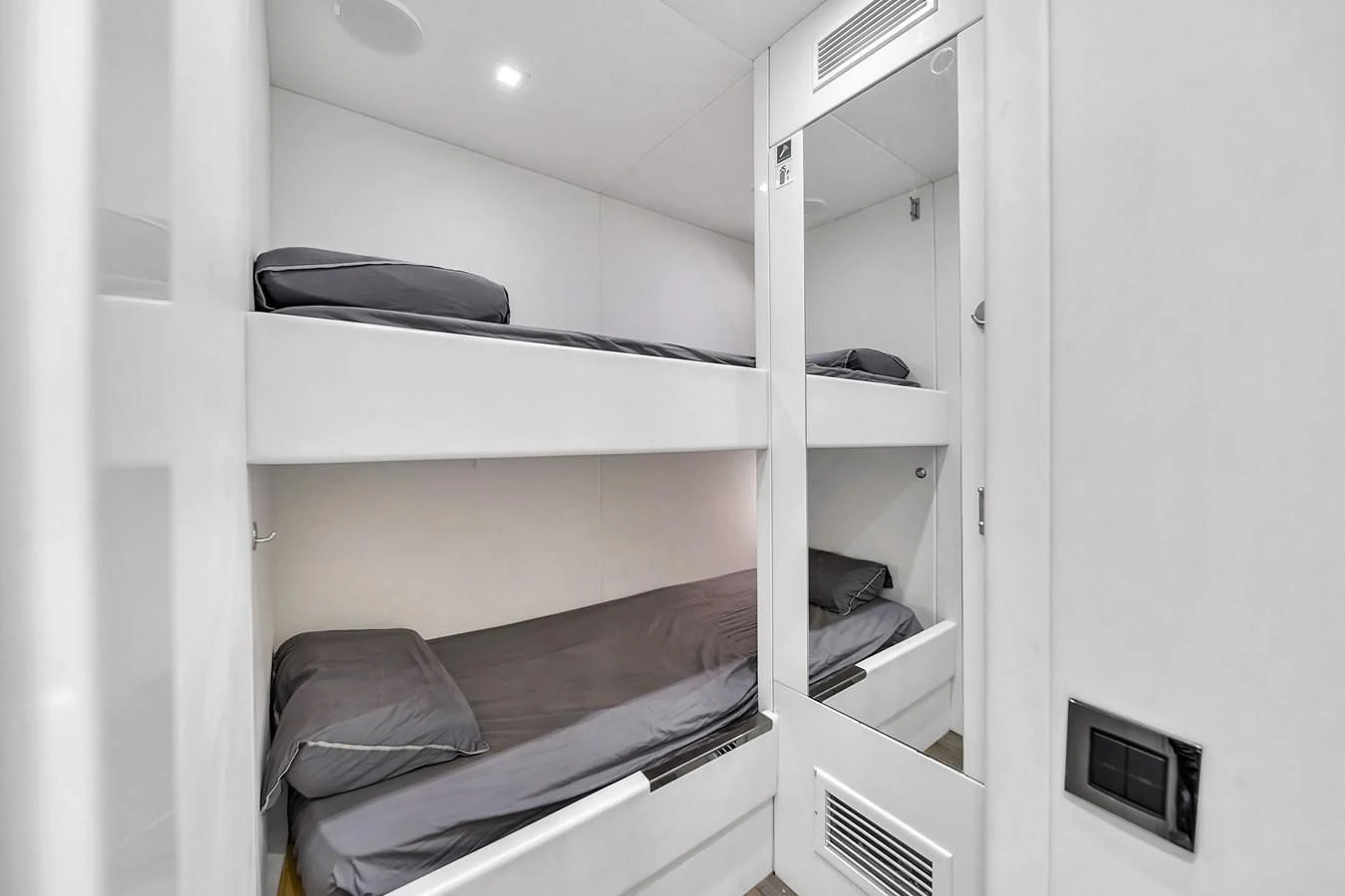 a white shelf with a black object on it aboard SUNSEEKER 115 SPORT YACHT Yacht for Sale