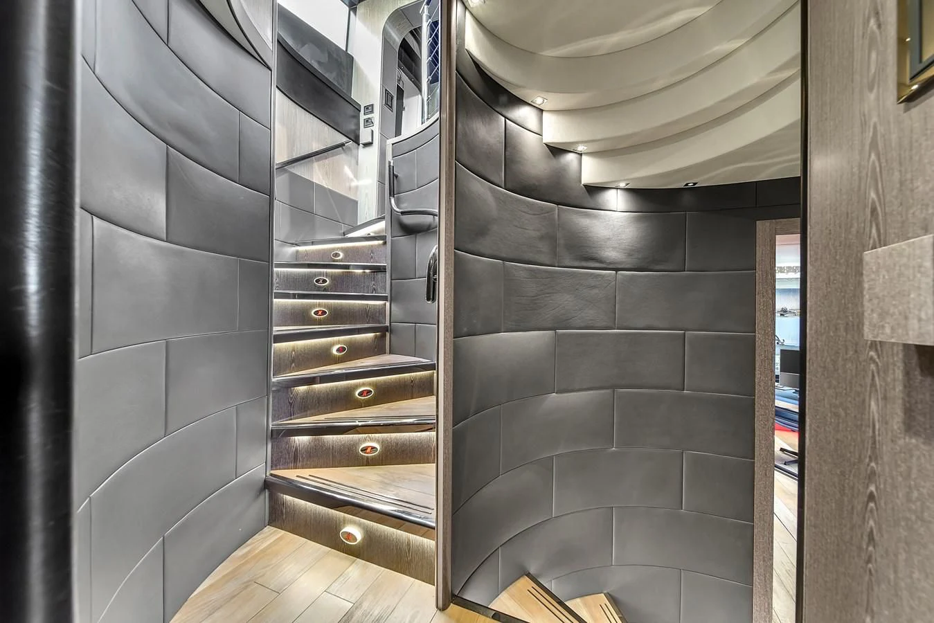 a room with a large shelf aboard SUNSEEKER 115 SPORT YACHT Yacht for Sale