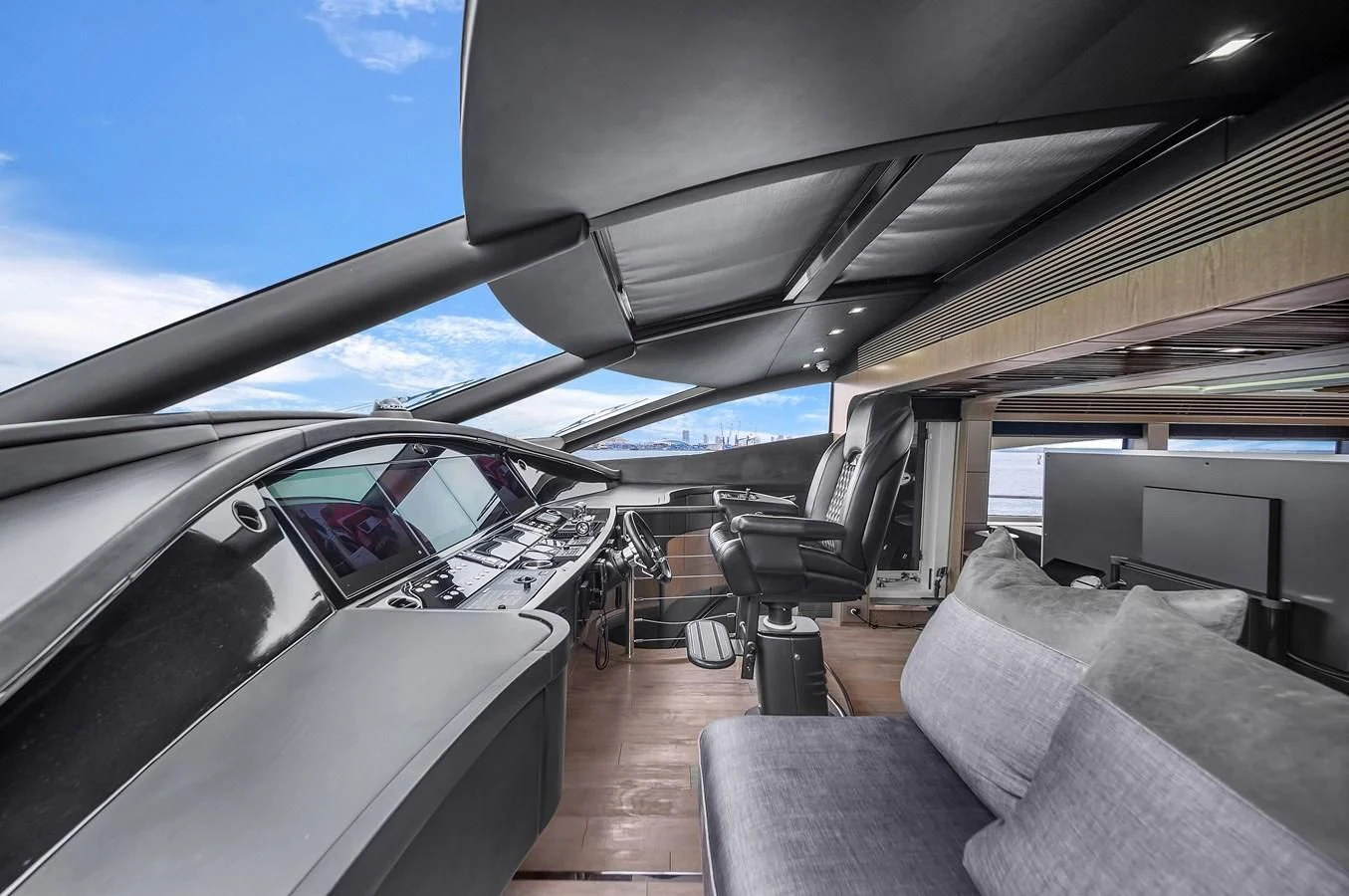 inside of a car aboard SUNSEEKER 115 SPORT YACHT Yacht for Sale