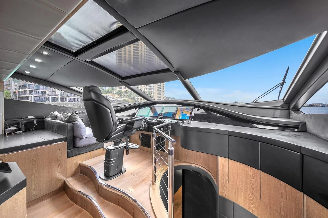 inside of a car aboard SUNSEEKER 115 SPORT YACHT Yacht for Sale