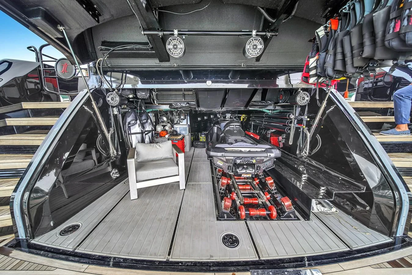 a large machine in a factory aboard SUNSEEKER 115 SPORT YACHT Yacht for Sale