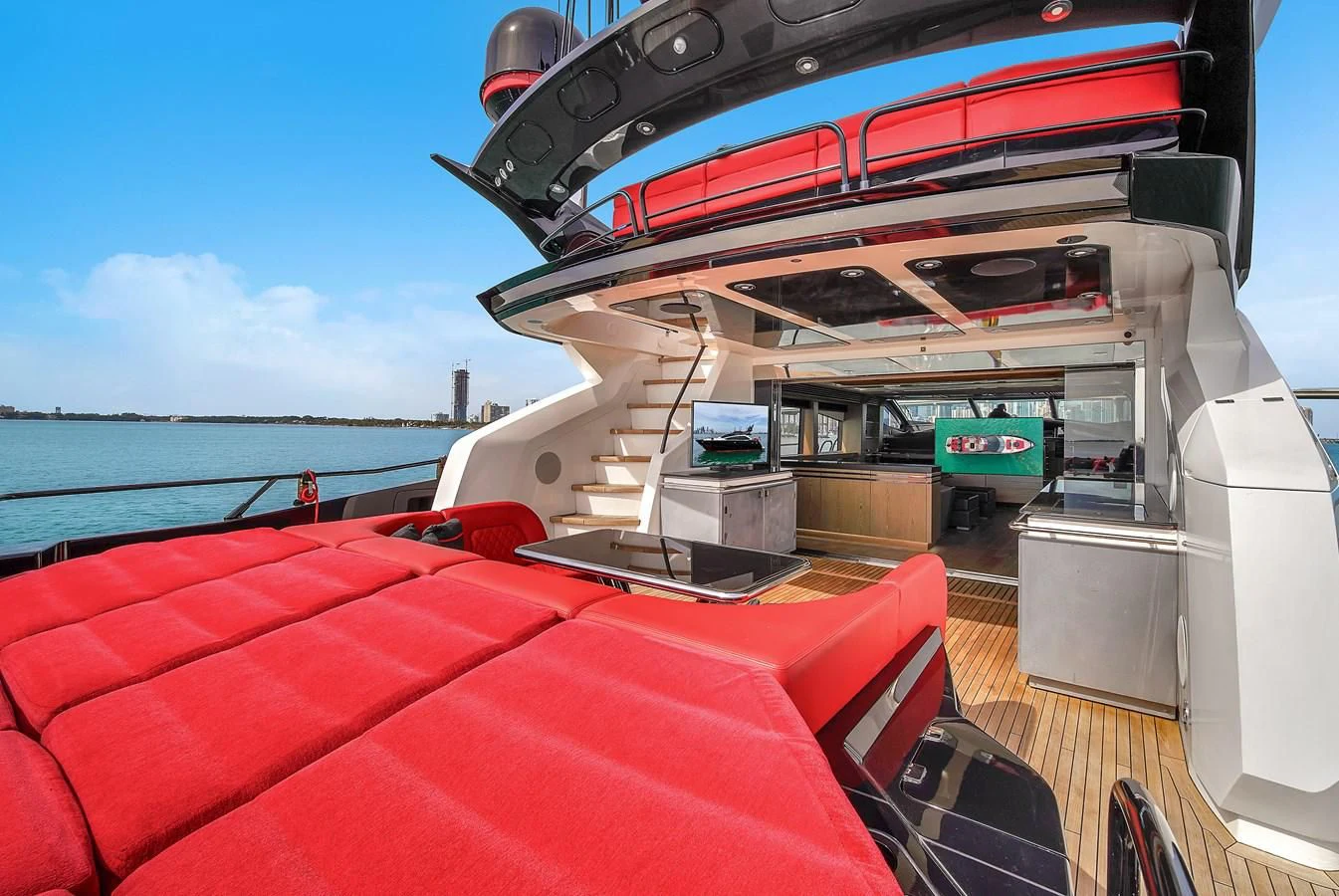 a boat on the water aboard SUNSEEKER 115 SPORT YACHT Yacht for Sale