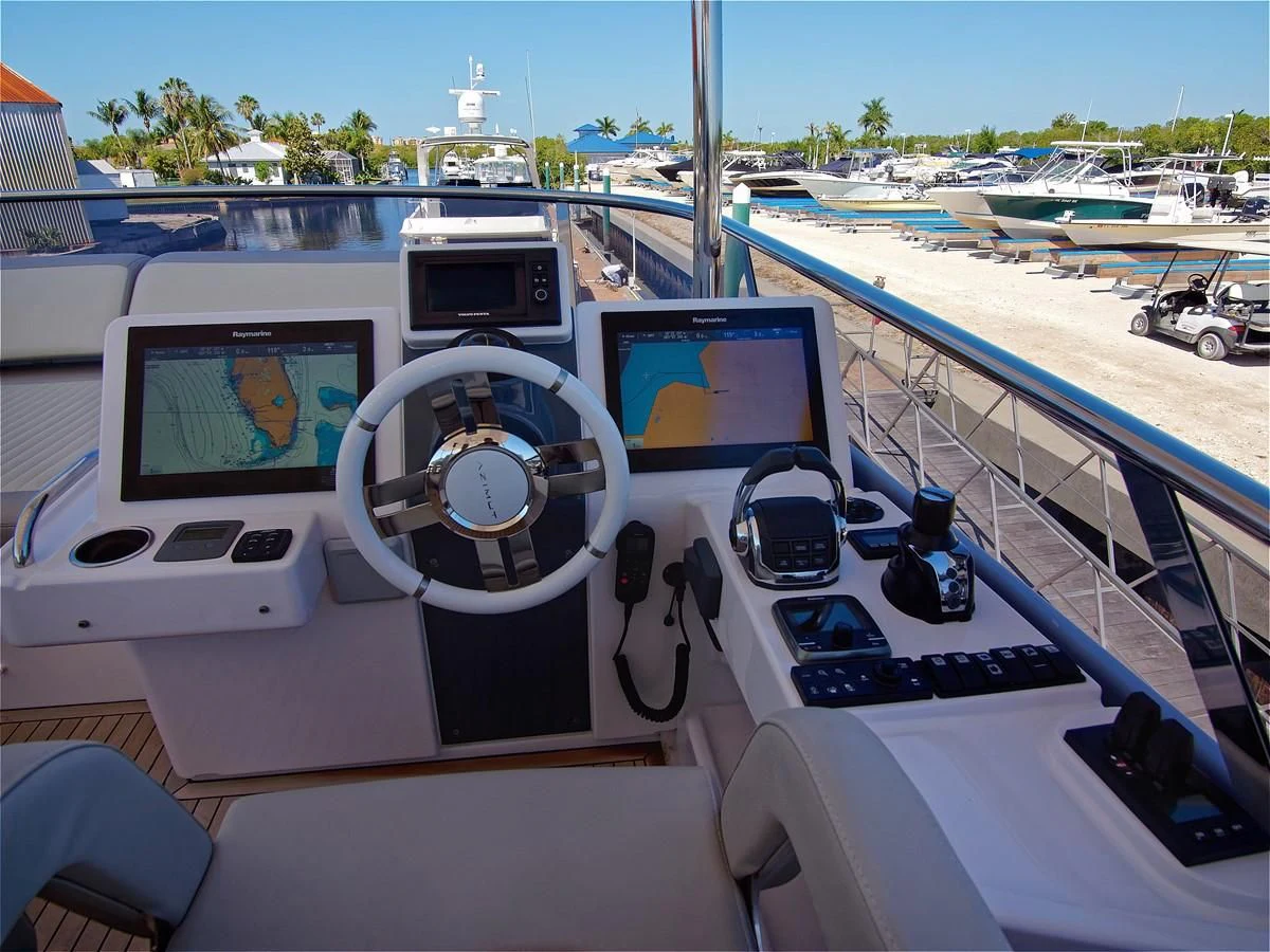 a cockpit of a plane aboard 2017 AZIMUT 66 MAGELLANO Yacht for Sale