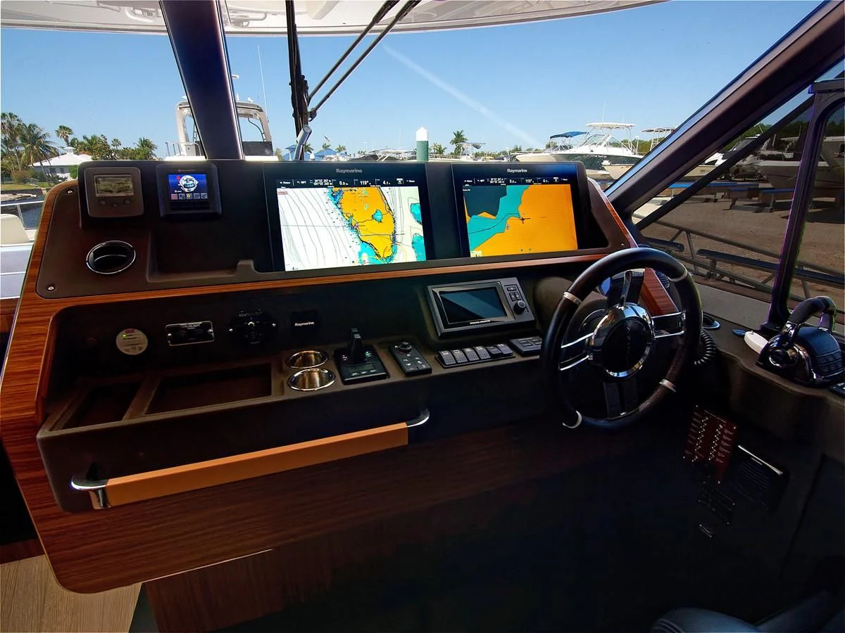 inside of a car aboard 2017 AZIMUT 66 MAGELLANO Yacht for Sale