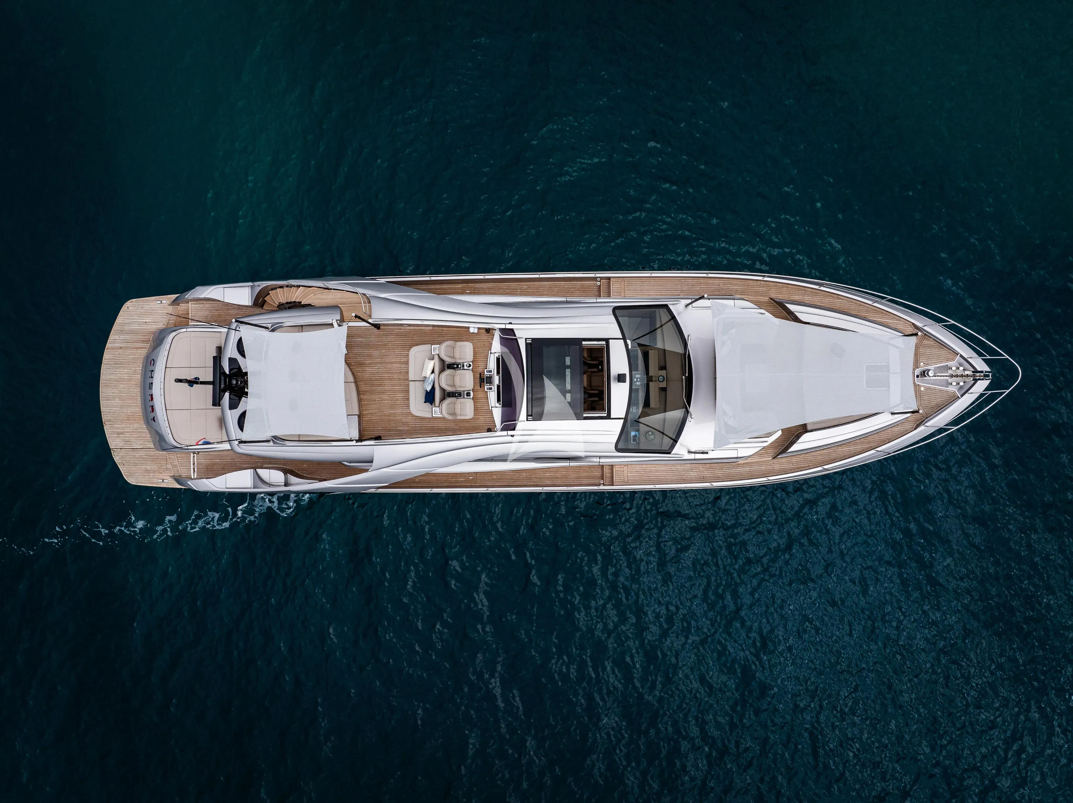 a model of a ship aboard CHERRY Yacht for Charter