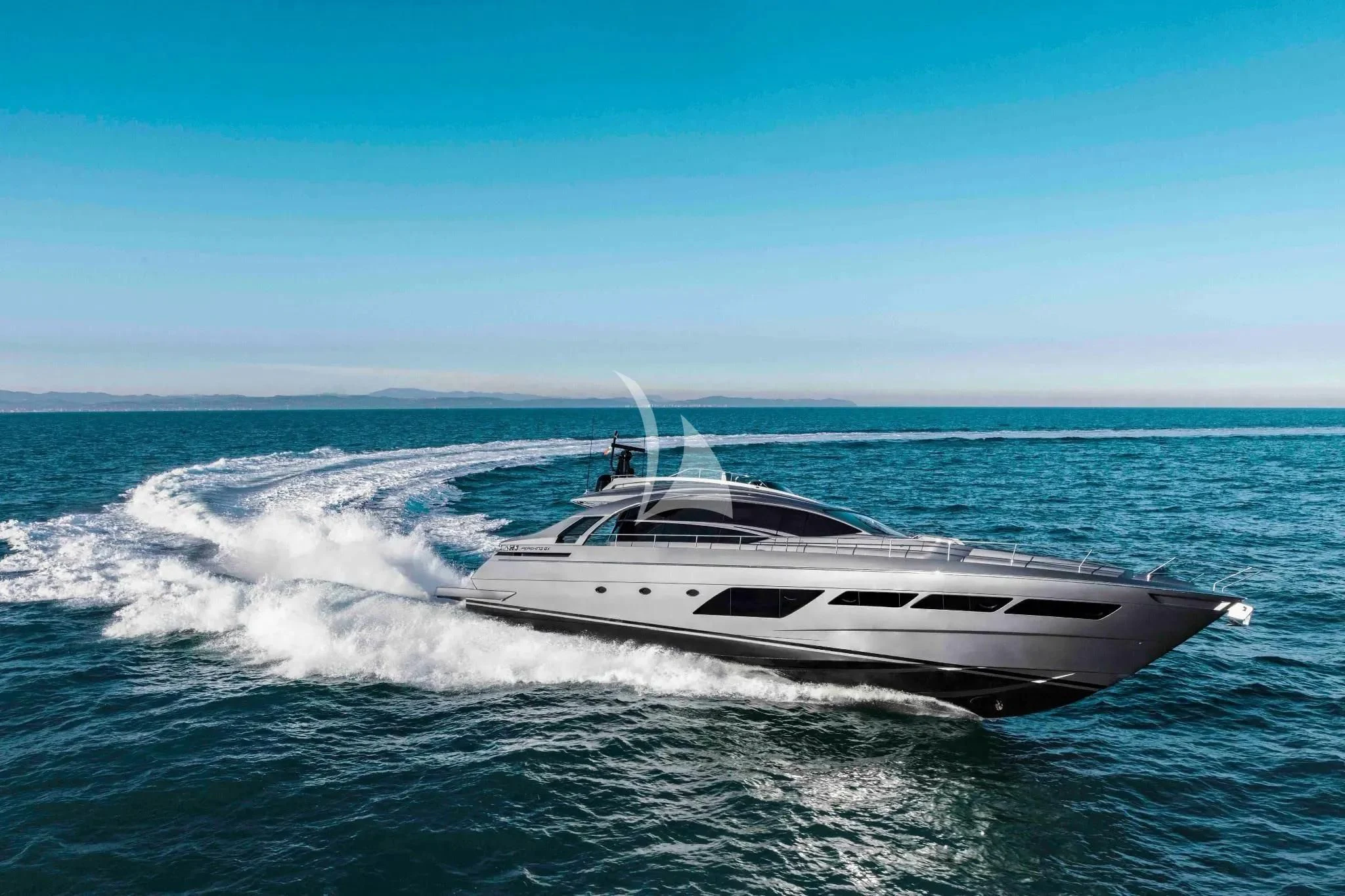 a white yacht in the ocean aboard CHERRY Yacht for Charter