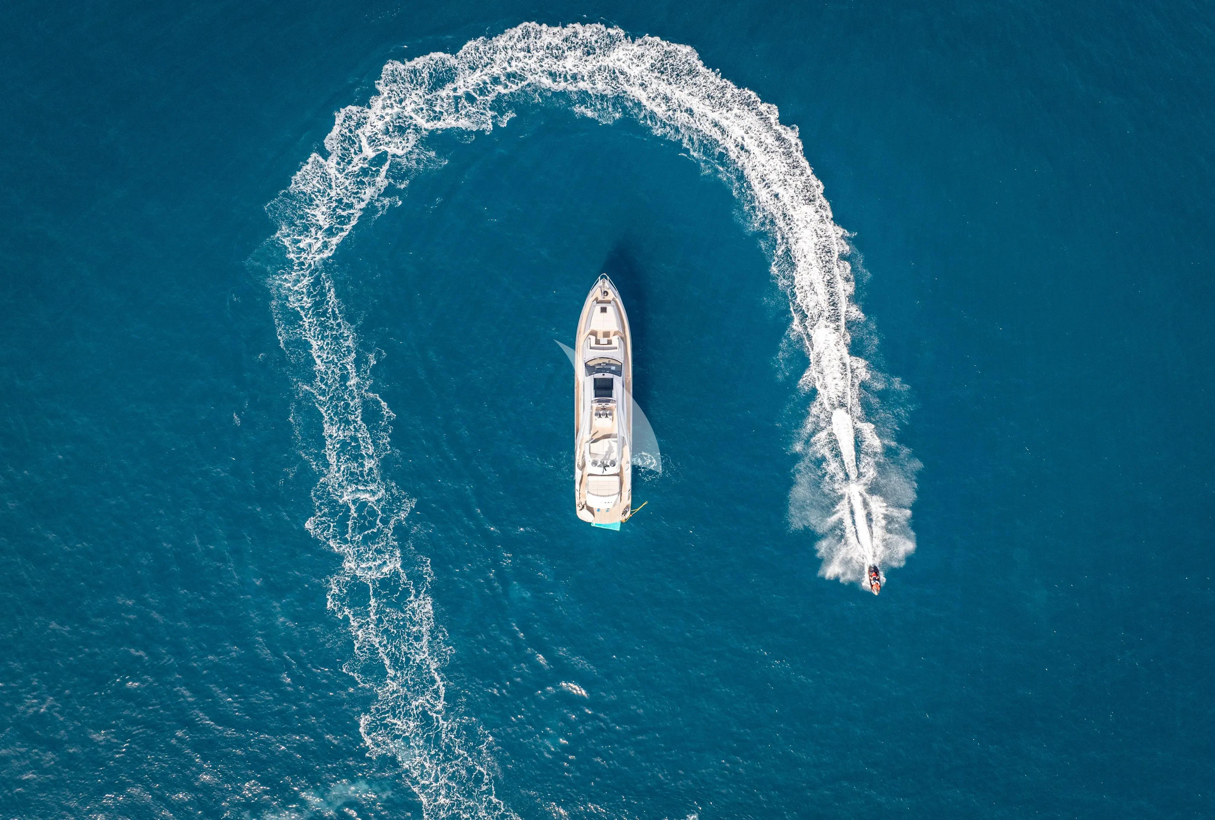 a boat in the water aboard CHERRY Yacht for Charter