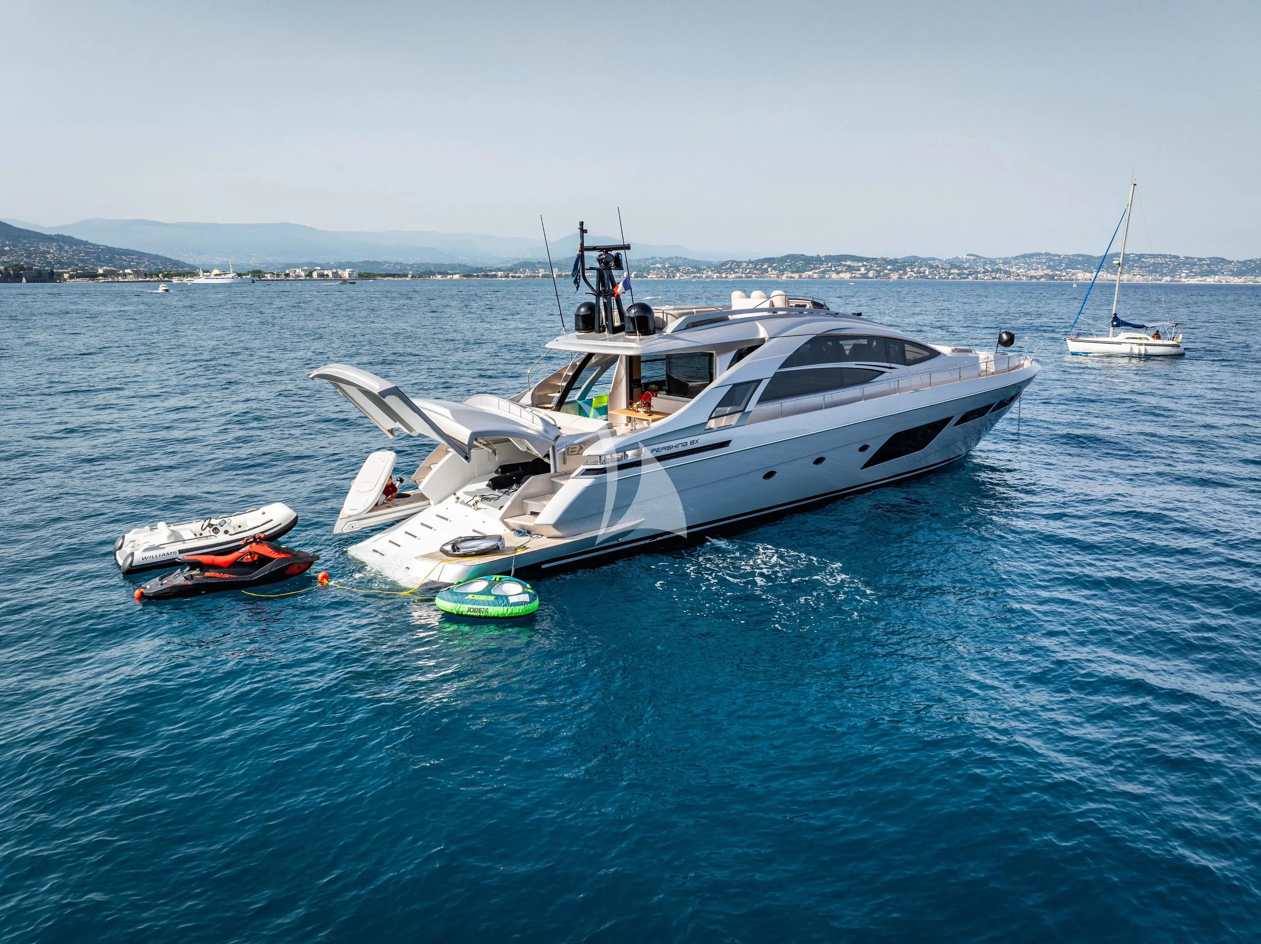 a boat on the water aboard CHERRY Yacht for Charter