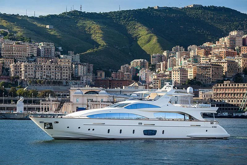 a yacht in the water aboard TARTARUGA ONE 4J'S Yacht for Sale