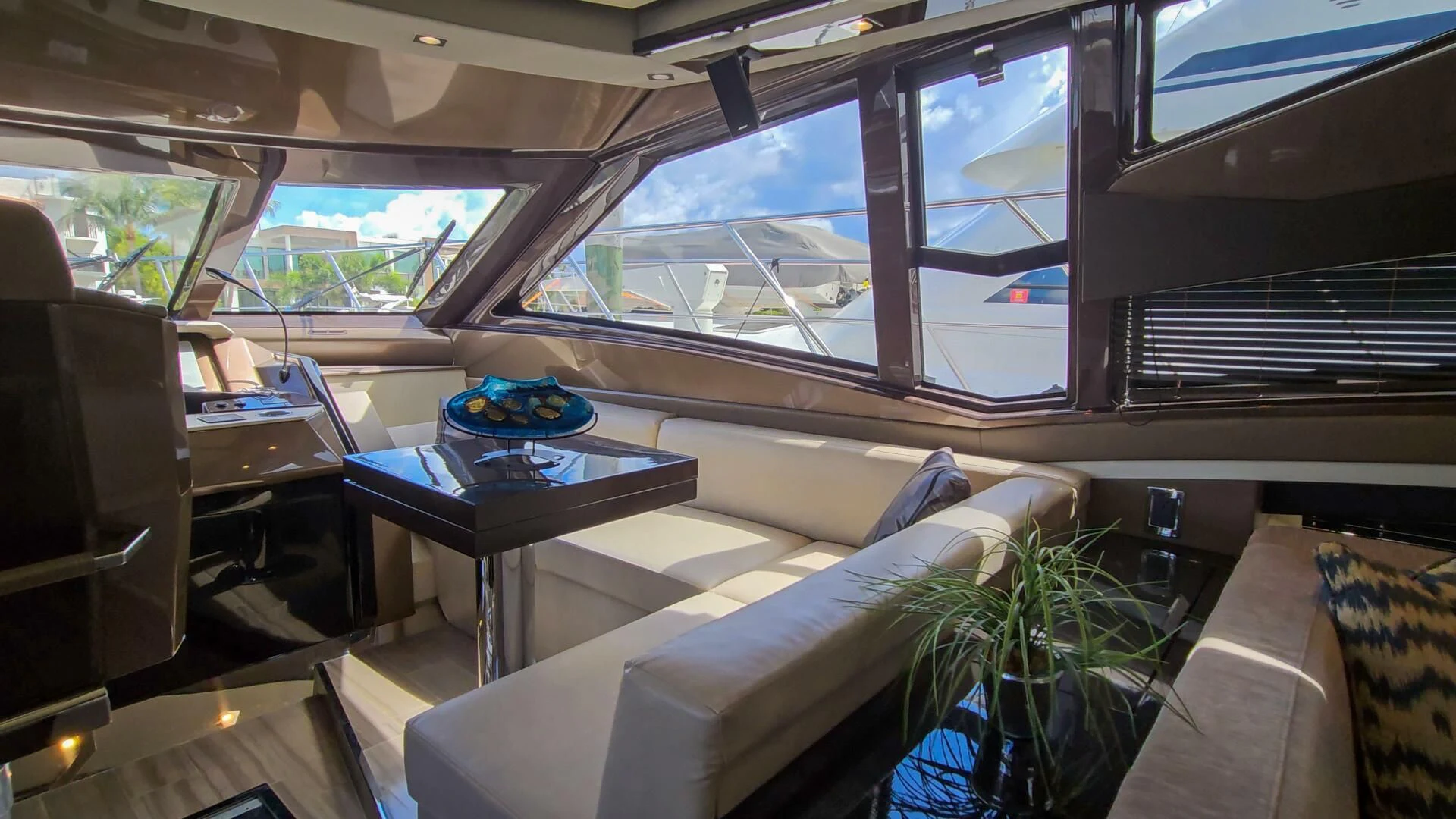 inside of a vehicle aboard PARALOS Yacht for Charter