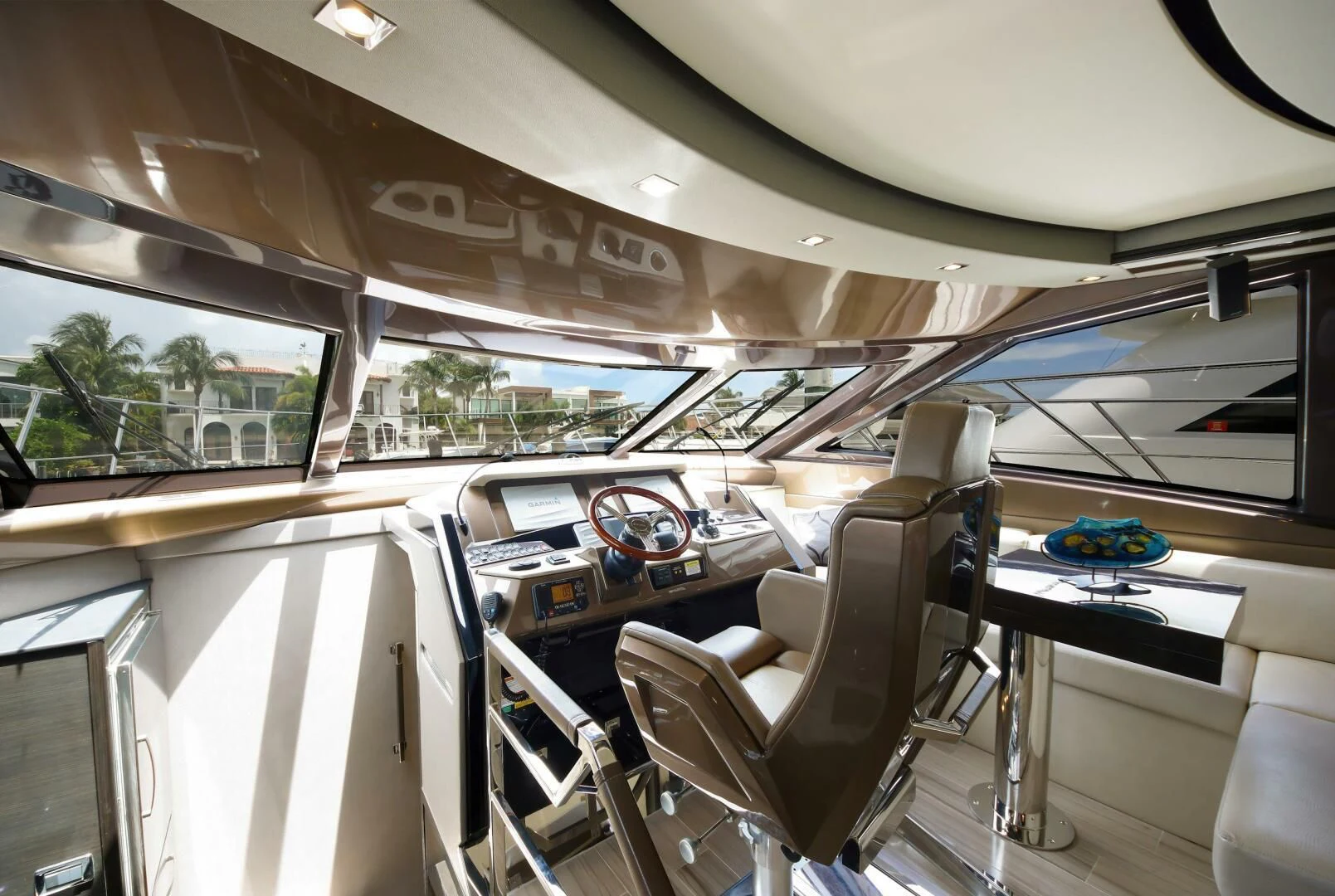inside of a vehicle aboard PARALOS Yacht for Charter
