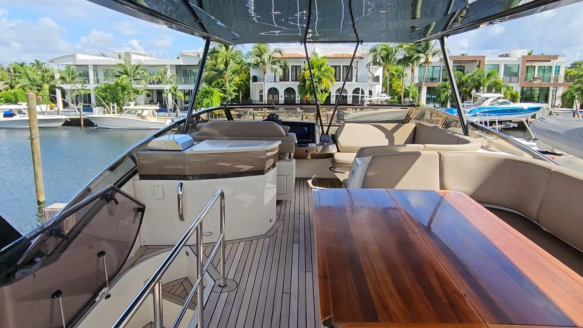 a deck with boats on it aboard PARALOS Yacht for Charter