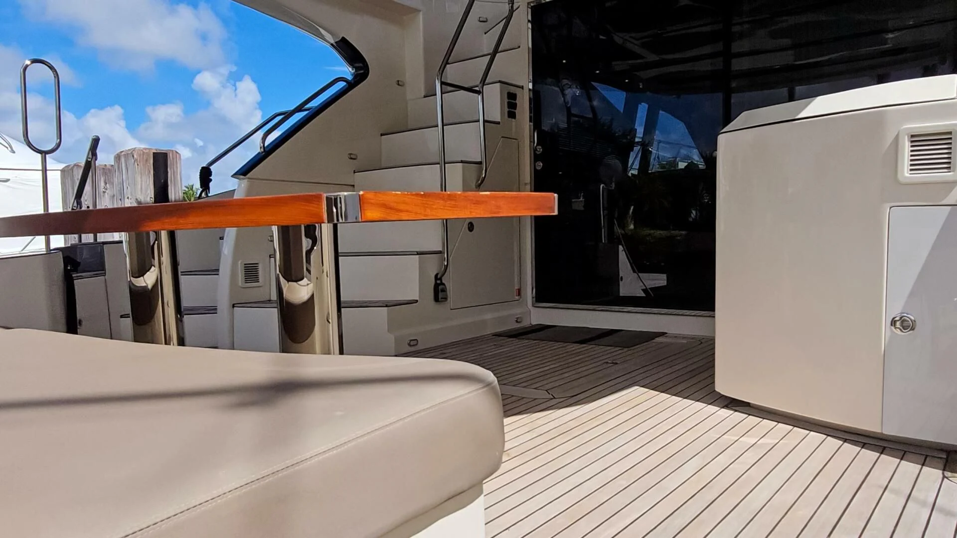 a boat on a deck aboard PARALOS Yacht for Charter