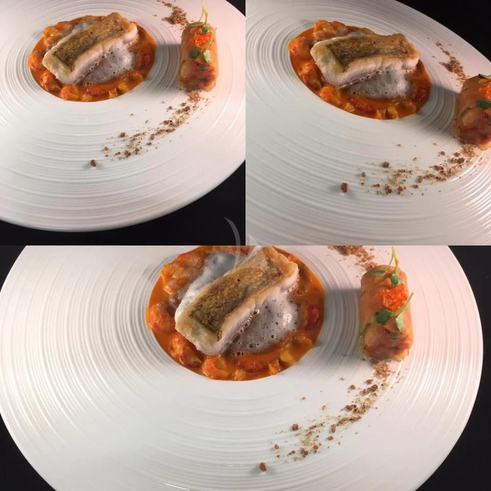 a collage of food aboard PARALOS Yacht for Charter