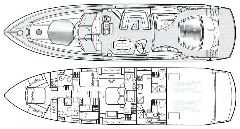 diagram, engineering drawing aboard HOOLIGAN Yacht for Sale