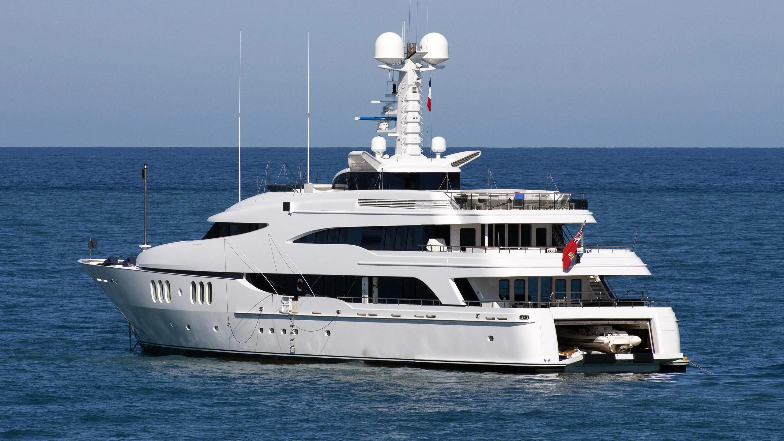 a large white yacht aboard DIAMOND Yacht for Sale