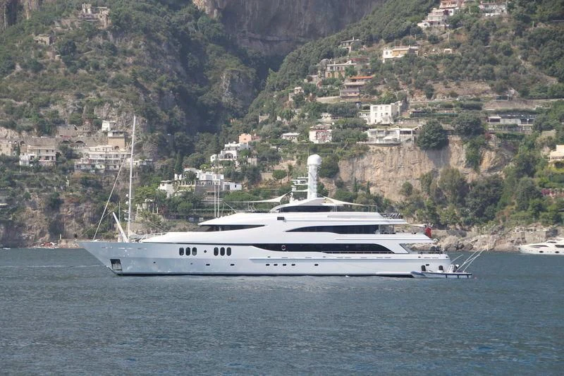a white yacht in the water aboard DIAMOND Yacht for Sale